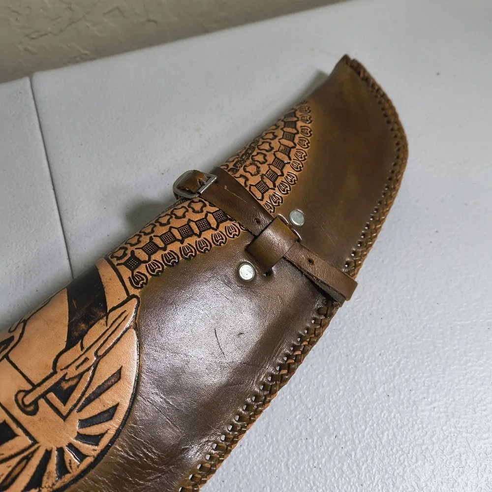 Vintage Hand Tooled Long Horn Skull Leather Rifle/ Shotgun Scabbard / Gun Case